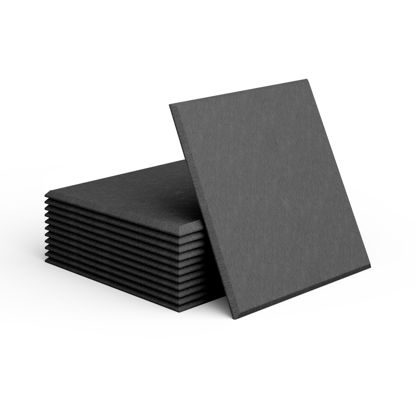 Picture of Amantech 12 Pack Acoustic Panels Self Adhesive Sound Proof Foam, High Density Sound Acoustic Panel, 12X12X0.4 Inch Square Panels in Home, Office, Reccording Room, Studio,and more(Black)