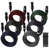 Picture of XLR Microphone Cable 4 Feet (6 Pack, Multi Colored), 3 Pin Shielded Balanced Male to Female Mic Patch Cord, Nylon Braided, Zinc Alloy Shells, OFC, for Amplifier, Speaker, Mixer with 10 Cable Ties