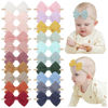 Picture of jollybows 20pcs Baby Girls Nylon Hair Bows Headbands Linen Bands Elastic Accessories for Baby Girls Infants preemie and Newborn Kids