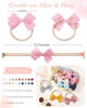 Picture of jollybows 20pcs Baby Girls Nylon Hair Bows Headbands Linen Bands Elastic Accessories for Baby Girls Infants preemie and Newborn Kids