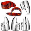 Picture of Shappy 6 Pcs Banjo Finger Picks Set Stainless Steel Finger Pick and Thumb Picks for Banjo Metal Guitar Finger Pick Adjustable Finger Pick Banjo Accessories (Silver, Amber)