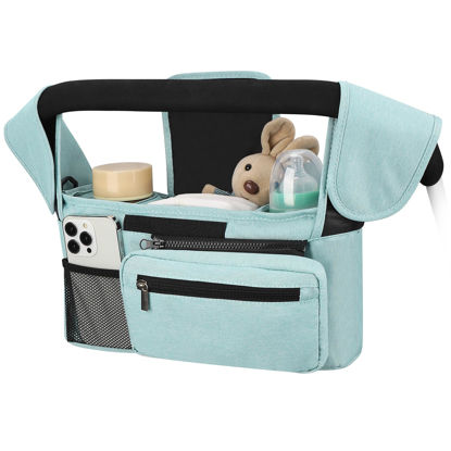 Picture of Accmor Universal Stroller Organizer with Insulated Cup Holder Detachable Phone Bag and Shoulder Strap,Stroller Bag Caddy Organizer Accessories Fits for Uppababy, Baby Jogger, Britax Strollers