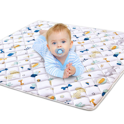 Picture of Premium Foam Baby Play Mat 50" X 50", Thicker One-Piece Crawling Mat, Odorless Baby Mat for Floor, Non-Slip Cushioned Baby Playmat for Infants, Babies, Toddlers - Machine Washable