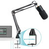 Picture of Microphone Stand for Razer Seiren X Adjustable Suspension Boom Scissor Arm Stand with 3/8"to 5/8" Screw Adapter Windscreen Pop Filter Cable Sleeve, Professional mic stand by YOUSHARES