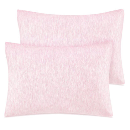 Picture of Zenssia Organic Cotton Toddler Pillowcase/Travel Pillowcase Pack of 2 Set 13x18 Inches with Envelope Closure - Soft & Breathable Baby Pillow Case Cover Solid Pink
