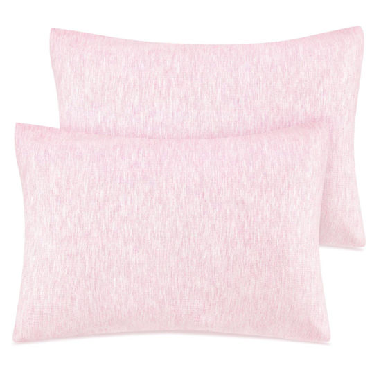 Picture of Zenssia Organic Cotton Toddler Pillowcase/Travel Pillowcase Pack of 2 Set 13x18 Inches with Envelope Closure - Soft & Breathable Baby Pillow Case Cover Solid Pink