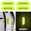 Picture of 4PCS Reflective Open Warning Stickers for Car Door, Night Visibility Auto Safety Prompt Decals, 3.6 Inch Anti-Collision Protective Strip Tape, Car Accessories Universal for Truck, SUV, Van (Green)