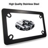 Picture of FBJTDQ Motorcycle License Plate Frame- Black Matte Stainless Steel Bike Tag Plate Holder, 4 Holes Heavy-Duty Metal Bracket 1 Pack, with Mounting Hardware Screws Nuts Caps