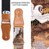 Picture of Nefelibata Japanese Cotton Guitar Strap for Acoustic Guitar, Ukulele, Free Headstock Strap Adapter, Strap Button, Guitar Picks and Strap Locks(White Crane)