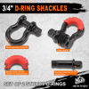 Picture of METOWARE Heavy Duty Tow Strap Recovery Kit - 3" x 20ft(35,000lbs) Tree Saver Winch Strap + 3/4" D Ring Shackles(2pcs) +2"Shackle Hitch Receiver + 5/8 Hitch Pin + Storage Bag - Truck, SUV, ATV Off Road