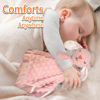 Picture of Bunny Security Blanket with Stuffed Animal Snuggle Toy 16" Lovey Soft Lovie Baby Registry Search Baby Girl Birthday Gifts for Infant and Toddler Pink