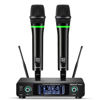 Picture of Bietrun Wireless Microphone, Rechargeable Metal Dual UHF Cordless Dynamic Handheld Microphone System for Home Karaoke, Meeting, Party, Church, DJ, Wedding(UHF 240ft Range)(Receiver with Bluetooth)