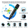Picture of Bietrun Wireless Microphone, Rechargeable Metal Dual UHF Cordless Dynamic Handheld Microphone System for Home Karaoke, Meeting, Party, Church, DJ, Wedding(UHF 240ft Range)(Receiver with Bluetooth)