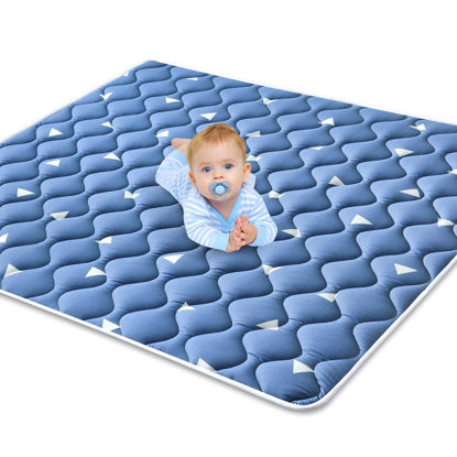 Picture of Premium Baby Play Mat 50" X 50", Thicken Foam One-Piece Crawling Mat, Non-Slip Cushioned Baby Playmats for Infants, Babies, Toddlers, Foldable and Machine Washable