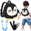Picture of Accmor Toddler Harness Backpack Leash, Cute Penguin Kid Backpacks with Anti Lost Wrist Link, Mini Child Backpack Harness Leashes Walking Wristband Rope Travel Bag Harness Rein for Baby Girls (Black)