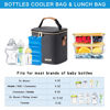 Picture of BABEYER Breastmilk Cooler Bag with Ice Pack Fits 6 Baby Bottles Up to 9 Ounce, Baby Bottle Bag with Shoulder Strap for Nursing Mom Daycare,Dark Grey