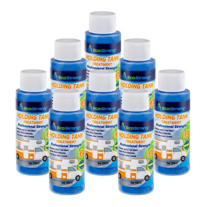 Picture of Eco Strong RV Toilet Treatment | RV Black Tank Treatment | RV Holding Tank Digestor, Odor Eliminator, and Cleaner | Perfect for Campers, RVs, Boats, 16 Treatments, Lavender