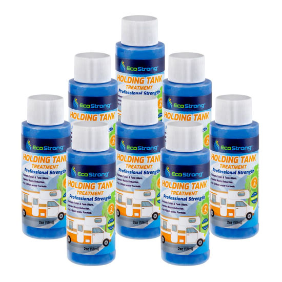 Picture of Eco Strong RV Toilet Treatment | RV Black Tank Treatment | RV Holding Tank Digestor, Odor Eliminator, and Cleaner | Perfect for Campers, RVs, Boats, 16 Treatments, Lavender