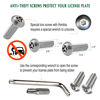 Picture of BGGTMO License Plate Screws Anti Theft -1/4 M6 Security License Plate Bolts Chrome Caps, Stainless Steel Rustproof Front Rear Locking Car Tag Fasteners Hardware