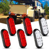 Picture of Nilight 6Inch Oval Red White LED Trailer Tail Light 6PCS Waterproof Stop Brake Turn Reverse Back Up Surface Mount Trailer Lights for Truck RV Boat Bus Lorry Van Caravan
