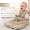 Picture of FILLEEP Fleece Baby Sleep Sack 12-18 Months 2.5 Tog with Plush Dots, Winter Baby Wearable Blanket for Infant Toddler Sleeping Sack 2-Way Zipper Warm Sleep Sack, Coffee