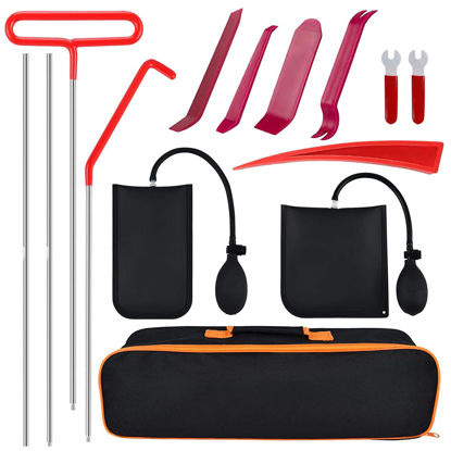 Picture of KOUNATSURI Professional Car Tool Kit with Long Reach Grabber with Air Wedge Bag Pump Non Marring Wedge Trim Removal Tool for Cars and Trucks