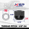 Picture of KSP 3/8"-24 Open Lug Nuts for ATV UTV Studs, 17mm Hex Small Open Ended Bulge Nuts fit Polaris RZR Sportsman Xplorer, 16pcs Skinny Aftermarket Wheel Lug Nuts Replacement for Factory Nuts