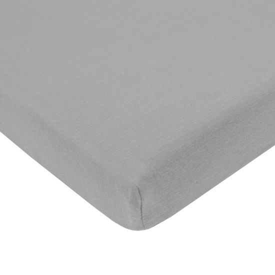 Picture of American Baby Company Fitted Mini Crib Sheet 24" x 38", Soft Breathable Neutral 100% Cotton Jersey Portable Sheet, Ash Gray, for Boys and Girls, Fits Most Pack N Play and Mini Crib Mattresses