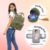 Picture of Dikaslon Diaper Bag Backpack with Portable Changing Pad, Pacifier Case and Stroller Straps, Large Unisex Baby Bags for Boys Girls, Multipurpose Travel Back Pack Moms Dads, Green