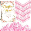 Picture of Thyle 51 Pcs Pacifier Hunt Baby Shower Games Include Pacifier Hunt Sign and 50 Acrylic Pacifiers for Baby Shower Game Decoration Gift Sets Gender Reveal Party Decor(Flower)