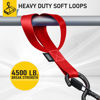 Picture of Soft Loop Tie Down Straps - 1,500 Load Capacity & 4,500 Lbs Breaking Strength - 6 Pack - Loops for Securing ATV, UTV, Motorcycles, Scooters, Dirt Bikes, Lawn & Garden Equipment - by AUGO