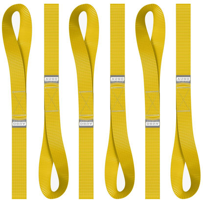 Picture of Soft Loop Tie Down Straps - 1,500 Load Capacity & 4,500 Lbs Breaking Strength - 6 Pack - Loops for Securing ATV, UTV, Motorcycles, Scooters, Dirt Bikes, Lawn & Garden Equipment - by AUGO