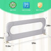 Picture of UPGOGO Folding Bed Rail for Toddlers,Safety Baby Bed Rail Guard,Kid Bed Rail with Reinforced Anchor Safety System,Bed Rail for Baby Fit Bunk,Full Size,Queen,King,Twin(Grey,59"x23.6")