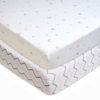 Picture of American Baby Company 2 Pack Fitted Pack N Play Playard Sheet 27" x 39", Soft Breathable Neutral 100% Cotton Jersey Pack and Play Sheet, Pink Stars/Zigzag, for Boys and Girls, Fits Most Mini Crib