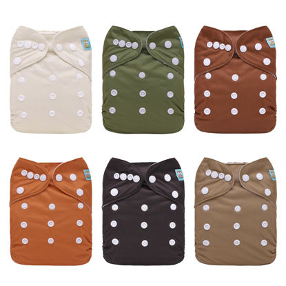 Picture of ALVABABY Baby Cloth Diapers 6 Pack with 12 Inserts Baby Girls and Boys