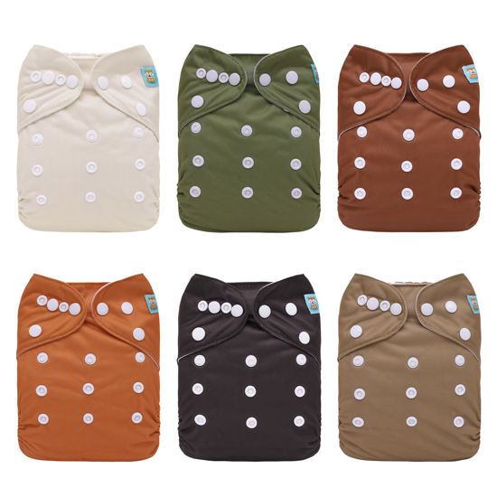 Picture of ALVABABY Baby Cloth Diapers 6 Pack with 12 Inserts Baby Girls and Boys