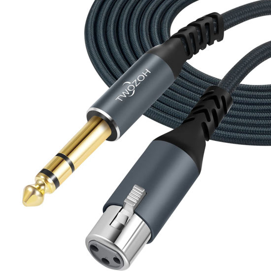 Picture of Twozoh XLR Female to 1/4 TRS Cable 6.6FT, Braided 6.35mm Stereo Jack Balanced to 3pin XLR Microphone Cable