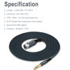 Picture of Twozoh XLR Female to 1/4 TRS Cable 6.6FT 2 Pack, Braided 6.35mm Stereo Jack Balanced to 3pin XLR Microphone Cable