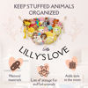Picture of Lilly's Love Stuffed Animal Macrame Hammock w/String Lights | Large Boho Style Rope Net Holder for Kids Toys | Hanging Corner Nursery Storage Organizer for Your Plushie Pets (Blue)