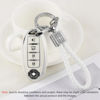 Picture of PIFOOG for Nissan Key Fob Cover 4 Button Murano Sentra Altima Rogue Kicks Armada Pathfinder Car Accessories TPU Smart Keys Case Shell Cute Bling Keychain Girly Women White