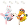 Picture of 2 Pcs Pilot Car Air Freshener, Cute Duck Car Vent Clip Air Freshener Automotive Air Outlet Fan Diffuser, Car Interiors Vent Decoration (Rabbit+Duck)