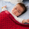Picture of Pro Goleem Baby Soft Minky Dot Blanket with Silky Satin Backing Baby Gifts for Boys and Girls (Red, 30’’ x 40’’)