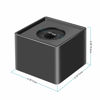 Picture of Onwon 2 Pieces Portable Square Cube Shaped Interview Mic Microphone Flag Station Logo Superior ABS Material, Black and White