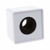 Picture of Onwon 2 Pieces Portable Square Cube Shaped Interview Mic Microphone Flag Station Logo Superior ABS Material, Black and White