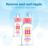 Picture of Dr. Brown’s Anti-Colic Options+ Wide-Neck Sippy Bottle Starter Kit, 9oz/270mL, with Level 3 Medium-Fast Flow Nipple and Soft 100% Silicone Sippy Spout, Pink, BPA Free, 6m+