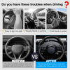Picture of Cartist Steering Wheel Cover, 2 Sets Car Carbon Fiber Steering Wheel Cover, Car Wheel Cover for Men/Women, Anti-Slip, Comfortable Grip, Durable, Universal Fit for 99% Car Steering Wheel (Black+White)