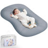 Picture of Baby Lounger - Baby Lounger for Newborn, Infant Lounger for Home and Travel, Soft Cotton, Newborn Babies Essentials Gifts, GrayishBlue