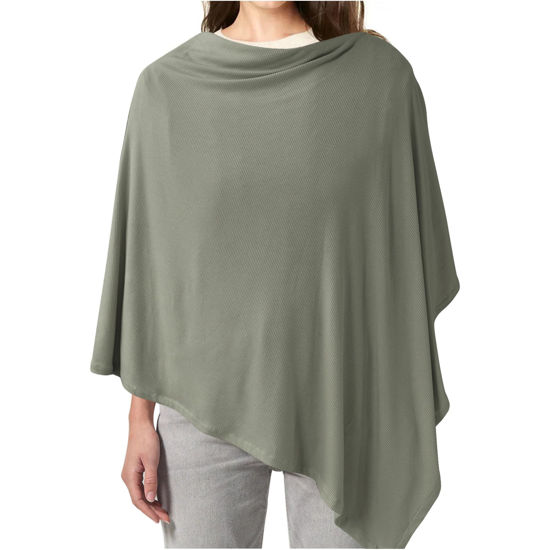 Picture of Konssy Knit Nursing Cover for Breastfeeding, 360° Full Privacy Breathable Breastfeeding Cover, Multi-use Carseat Canopy(Army Green)