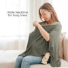Picture of Konssy Knit Nursing Cover for Breastfeeding, 360° Full Privacy Breathable Breastfeeding Cover, Multi-use Carseat Canopy(Army Green)