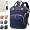 Picture of SHITIESHOU Diaper Bag Backpack Baby Bag, Baby Girl Boy Diaper Bag for Dad Mom with Pad, 16 Pockets, Pacifier Case, Large Diaper Bag Unisex for Travel (Blue)